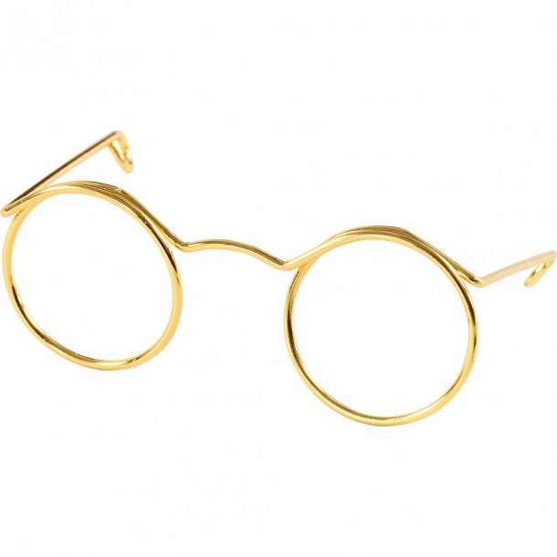 Briller til nisser, Guld, 60 mm, 10 stk