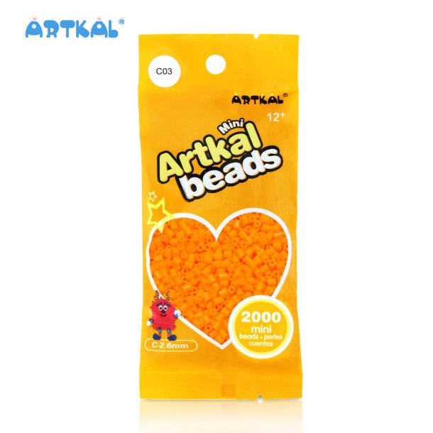 Artkal Mini Beads, 2000 stk, C3 Tangerine 
