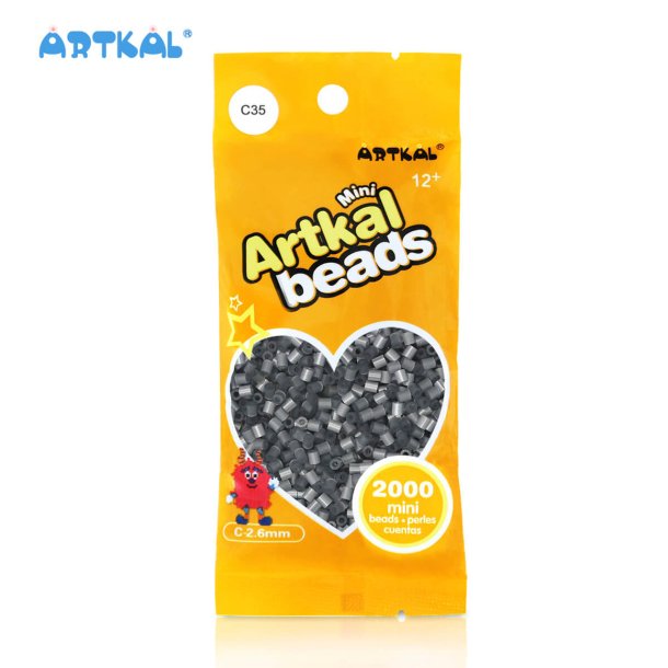 Artkal Mini Beads, 2000 stk, C35 Silver
