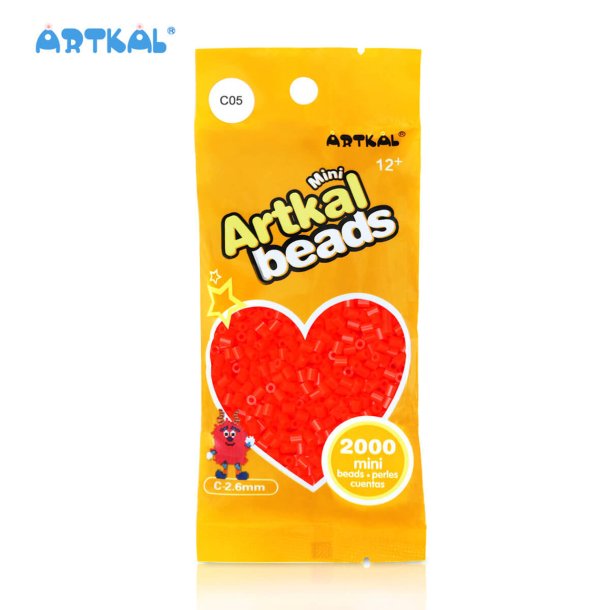 Artkal Mini Beads, 2000 stk, C5 Tall Poppy