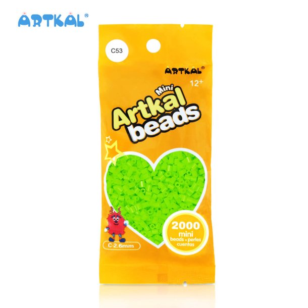 Artkal Mini Beads, 2000 stk, C 53 Bright Green