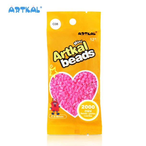 Artkal Mini Beads, 2000 stk, C8 Hot Pink