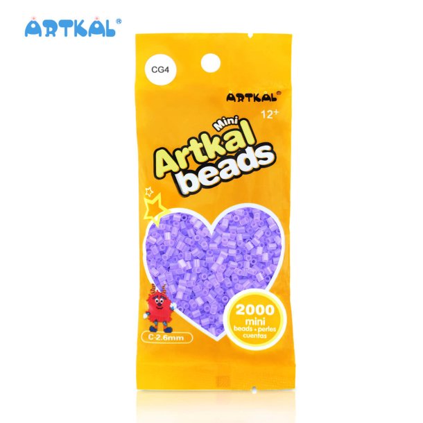 Artkal Mini Beads, 2000 stk, CG4 Light Purple (Glow In Dark)