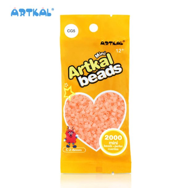 Artkal Mini Beads, 2000 stk, CG5 Light Orange (Glow In Dark)