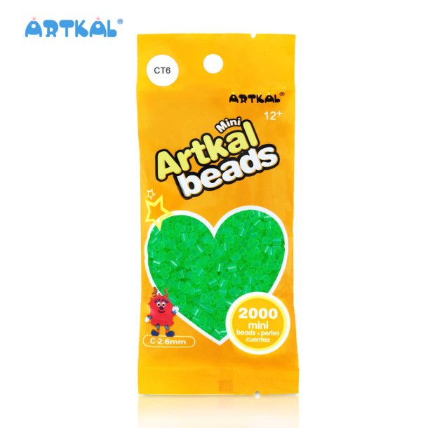 Artkal Mini Beads, 2000 stk, CT5 Green (Transparent)