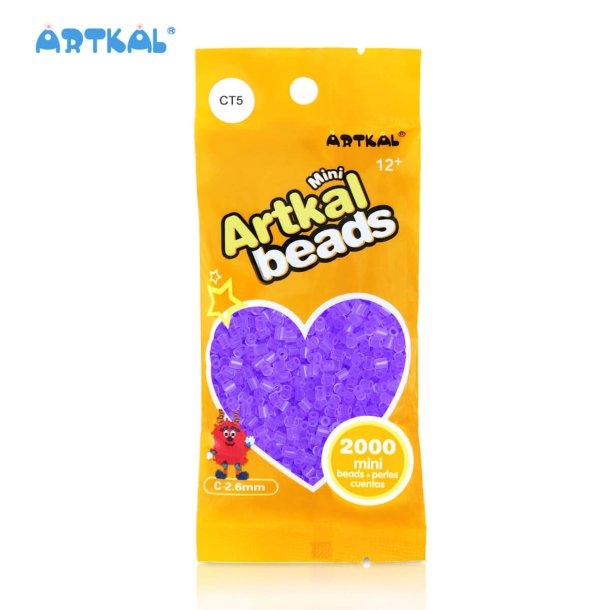 Artkal Mini Beads, 2000 stk, CT6 Purple (Transparent)