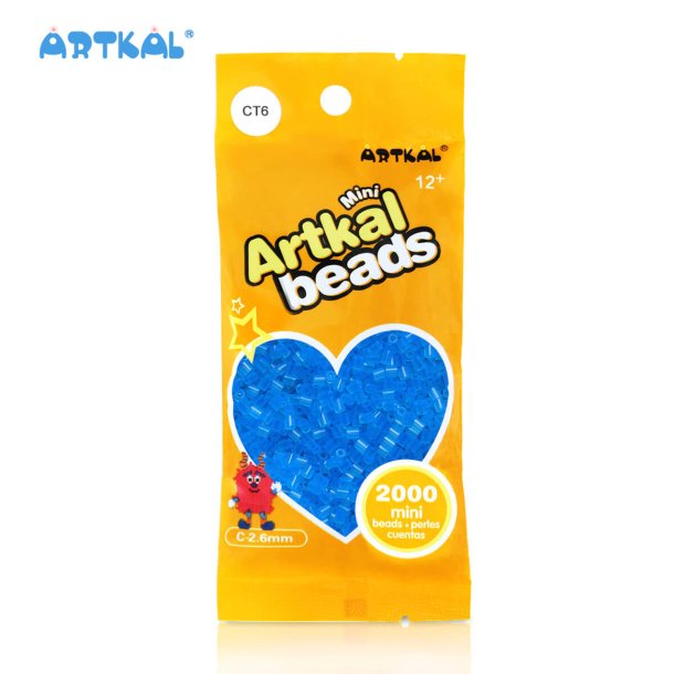 Artkal Mini Beads, 2000 stk, CT7 Blue (Transparent)