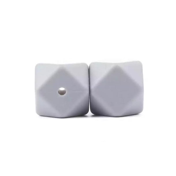 Silikone perle, Hexagon, 14 mm, Gr 