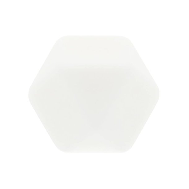 Silikone perle, Hexagon, 17 mm, Hvid 009