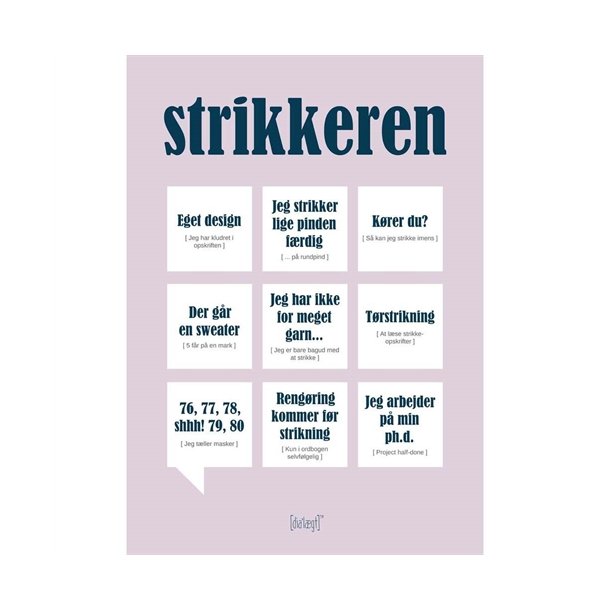 Strikkeren, Plakat, 30 x 42 cm, A3, Lavendel 