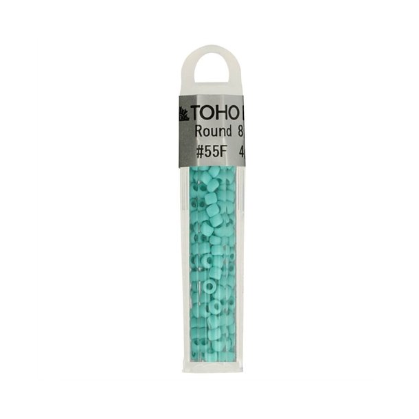 Toho perler, 8/0, Turquoise Matte Opaque #55F