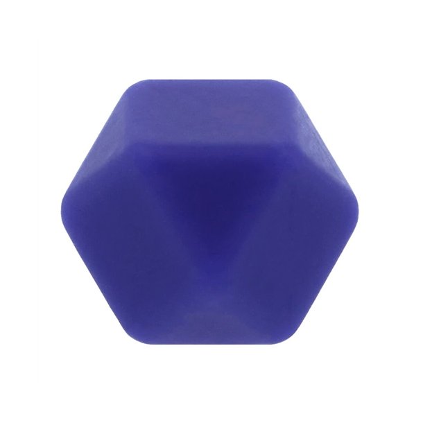 Silikone perle, Hexagon, 17 mm, Lilla Mrk