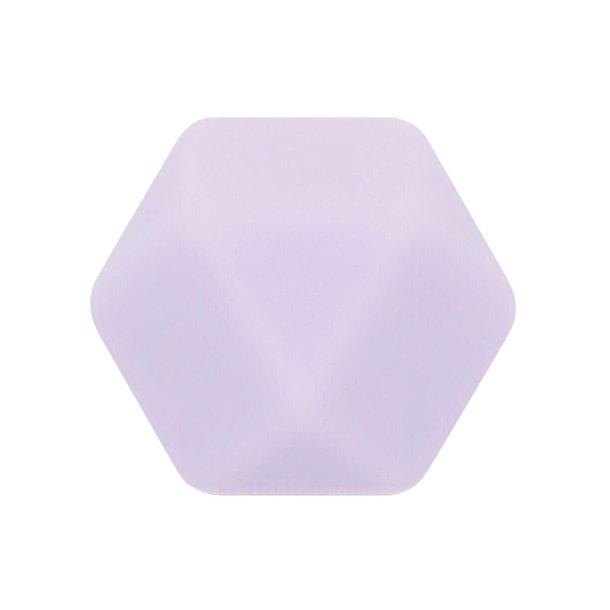 Silikone perle, Hexagon, 17 mm, Lilla