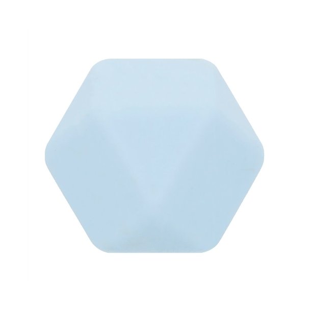 Silikone perle, Hexagon, 17 mm, Bl Lys