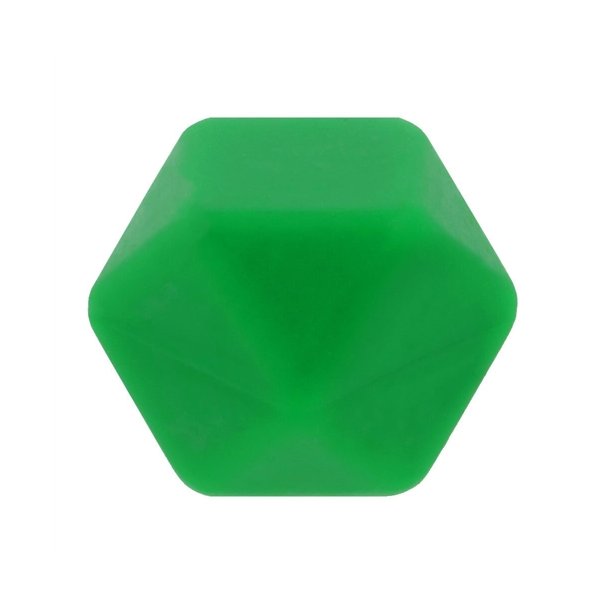 Silikone perle, Hexagon, 17 mm, Grn 