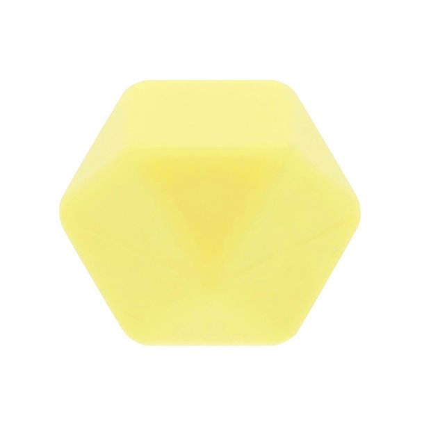 Silikone perle, Hexagon, 17 mm, Gul Lys