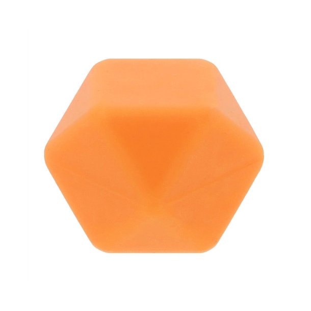 Silikone perle, Hexagon, 17 mm, Orange Lys 