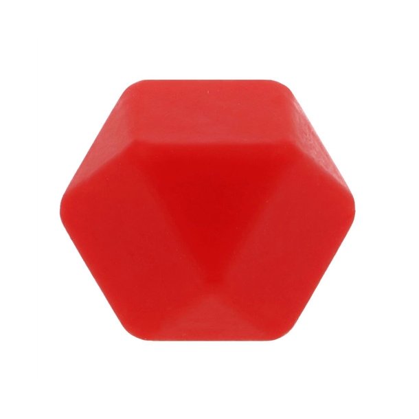 Silikone perle, Hexagon, 17 mm, Rd