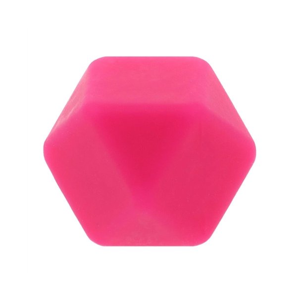 Silikone perle, Hexagon, 17 mm, Pink