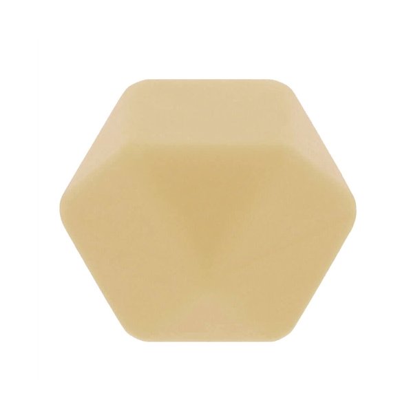 Silikone perle, Hexagon, 17 mm, Beige 