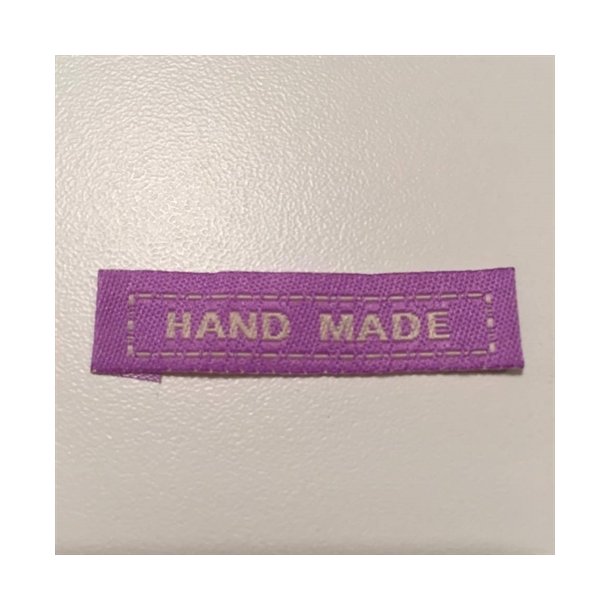 Labels i stof "Hand Made" Lilla 10 stk